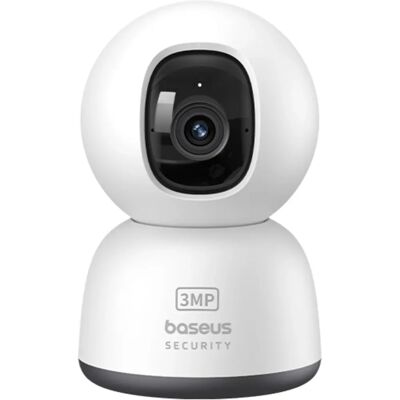 Telecamera di sicurezza bianca 2K Baseus - Rotazione di 360° e registrazione 24/7 Telecamera di sicurezza bianca 2K Baseus - Rotazione di 360° e registrazione 24/7