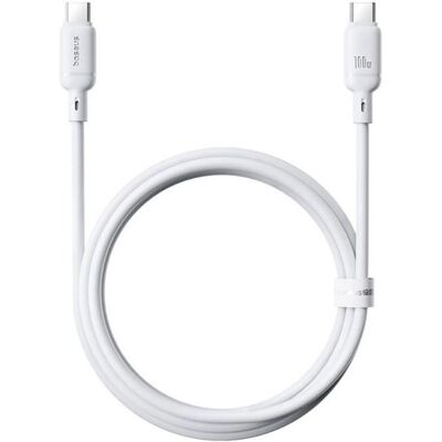 Câble Silky Baseus 100W 1m Blanc - Câble de données Câble Silky Baseus 100W 1m Blanc - Câble de données