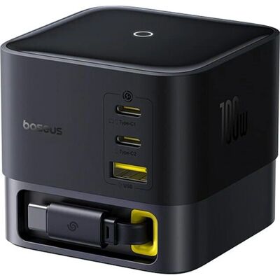 Baseus 100W Töltőállomás - 3x USB-C, USB-A, Fekete Baseus 100W Töltőállomás - 3x USB-C, USB-A, Fekete