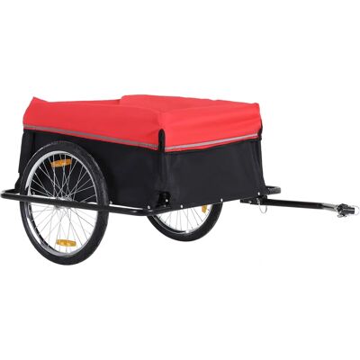 HOMCOM Lastenanhänger Transportanhänger - Schwarz Rot - 88x60x140cm HOMCOM Lastenanhänger Transportanhänger - Schwarz Rot - 88x60x140cm
