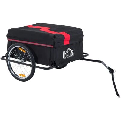 HOMCOM Fahrradanhänger - 40kg Tragfähigkeit, Stahl, Schwarz - Transportanhänger HOMCOM Fahrradanhänger - 40kg Tragfähigkeit, Stahl, Schwarz - Transportanhänger