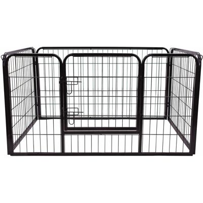PawHut Ogrodzenie dla Szczeniąt - 129cm Czarny Bezpieczny Trwały PawHut Ogrodzenie dla Szczeniąt - 129cm Czarny Bezpieczny Trwały