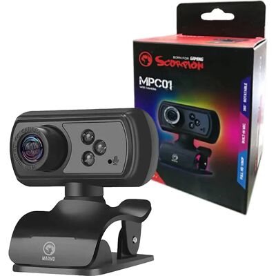 Webcam Marvo MPC01 - 5 MP, 1080p, USB, Negro Webcam Marvo MPC01 - 5 MP, 1080p, USB, Negro
