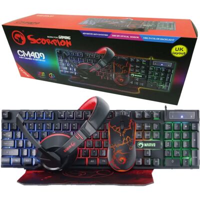 Marvo Black Gaming Starter Kit - CM409-UK Marvo Black Gaming Starter Kit - CM409-UK