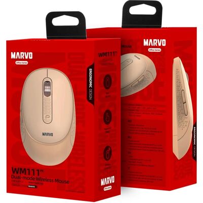 Souris sans fil Marvo - 1600 DPI, Rose, Optique, Wm111 Souris sans fil Marvo - 1600 DPI, Rose, Optique, Wm111