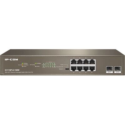 Switch Ethernet Gigabit IP-COM G1110P-8-150W Non Géré - 8 Ports, PoE, 2 SFP, Montage en rack - Publicité Switch Ethernet Gigabit IP-COM G1110P-8-150W Non Géré - 8 Ports, PoE, 2 SFP, Montage en rack - Publicité