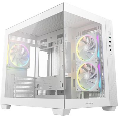 DeepCool CG330 Micro-ATX Valkoinen Pelitietokoneen Kotelo - Kaksi Kammio, ARGB -Tuulettimet DeepCool CG330 Micro-ATX Valkoinen Pelitietokoneen Kotelo - Kaksi Kammio, ARGB -Tuulettimet