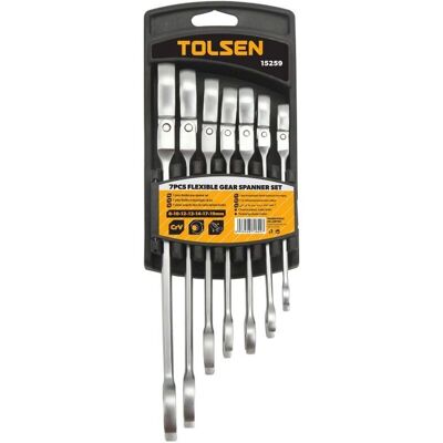 TOLSEN Rattestikkesett - 8-19mm Krom Vanadium Satinfinnish TOLSEN Rattestikkesett - 8-19mm Krom Vanadium Satinfinnish