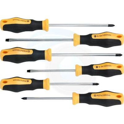 TOLSEN 6-delt skruetrekkersett - Krom Vanadium, Magnetisk, Ergonomisk TOLSEN 6-delt skruetrekkersett - Krom Vanadium, Magnetisk, Ergonomisk