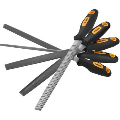 TOLSEN Stahlfeilen-Set aus 5 Stück - Handwerkzeug TOLSEN Stahlfeilen-Set aus 5 Stück - Handwerkzeug
