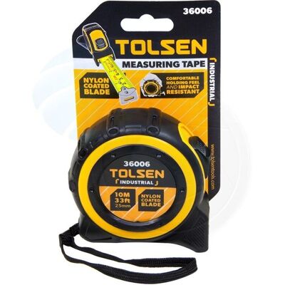 Mètre flexible TOLSEN 10m / 33ft x 25mm - Ruban à mesurer - Publicité Mètre flexible TOLSEN 10m / 33ft x 25mm - Ruban à mesurer - Publicité