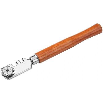 TOLSEN Glaskutter - 130MM Klinge, Chromfinish, 6 TCT-Räder, Holzgriff TOLSEN Glaskutter - 130MM Klinge, Chromfinish, 6 TCT-Räder, Holzgriff