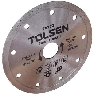 TOLSEN - 125x22.2 EN13236 - 125x22.2 - kontinuierlicher Rand - diamond cutting disc TOLSEN - 125x22.2 EN13236 - 125x22.2 - kontinuierlicher Rand - diamond cutting disc