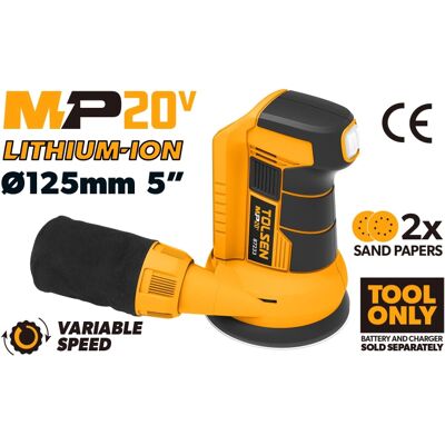 TOLSEN - MP20V - 125 mm - 20V - Exzenterschleifer TOLSEN - MP20V - 125 mm - 20V - Exzenterschleifer