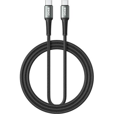 Câble USB-C à USB-C tressé en nylon BWOO BO-X228C-C - 2m - 60W - Noir - Publicité Câble USB-C à USB-C tressé en nylon BWOO BO-X228C-C - 2m - 60W - Noir - Publicité