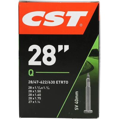 CST Cámara de bicicleta - 28 pulgadas, válvula Presta, negro CST Cámara de bicicleta - 28 pulgadas, válvula Presta, negro