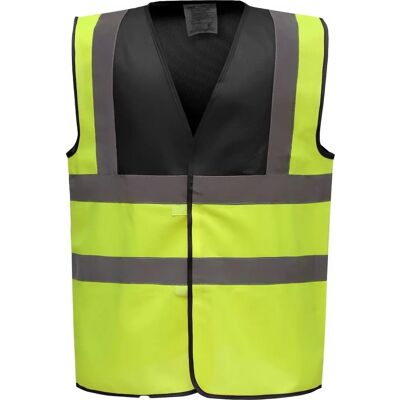 Yoko YHVW100 Høj Synligheds Vesten - Reflekterende, Sort/Yellow Yoko YHVW100 Høj Synligheds Vesten - Reflekterende, Sort/Yellow