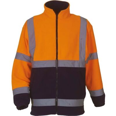 Yoko Hi-Vis Refleks fleecejakke i orange/navy Yoko Hi-Vis Refleks fleecejakke i orange/navy
