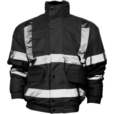 YOKO Hochsichtbare schwarze Jacke für Fitness - M - Jacke YOKO Hochsichtbare schwarze Jacke für Fitness - M - Jacke