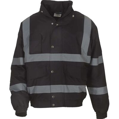 YOKO Schwarze Hochsichtbarkeitsjacke - 6XL - Wasserfest & Reflektierend YOKO Schwarze Hochsichtbarkeitsjacke - 6XL - Wasserfest & Reflektierend