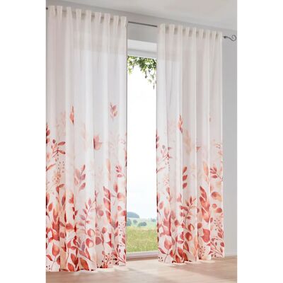 Helline Home - BLANC-ROUGE 1 - Wit - Rood - Gordijnen Helline Home - BLANC-ROUGE 1 - Wit - Rood - Gordijnen