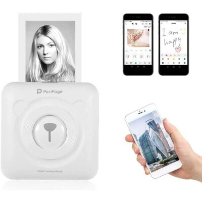 Imprimante photo portable Aibecy PeriPage - Bluetooth 4.0 sans fil - Batterie rechargeable - Publicité Imprimante photo portable Aibecy PeriPage - Bluetooth 4.0 sans fil - Batterie rechargeable - Publicité
