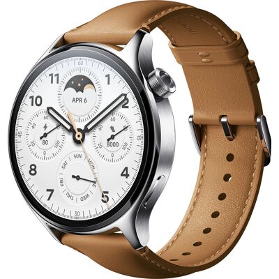 Xiaomi Watch S1 Pro - 46mm - Reloj inteligente plateado con correa de cuero Xiaomi Watch S1 Pro - 46mm - Reloj inteligente plateado con correa de cuero