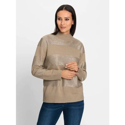 HEINE Modell 40 Beiger gestreifter Pullover - Pullover HEINE Modell 40 Beiger gestreifter Pullover - Pullover