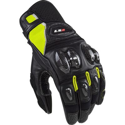 LS2 Spark II Lederen Motorradhandschoenen - Zwart & Geel - Motorrijdersveiligheid LS2 Spark II Lederen Motorradhandschoenen - Zwart & Geel - Motorrijdersveiligheid