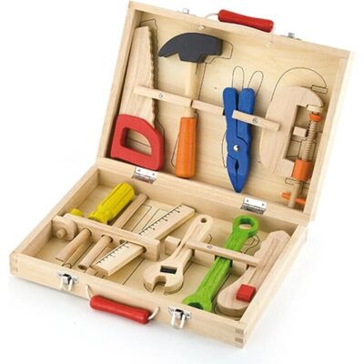 Viga Boîte à Outils en Bois avec 10 Outils - Jouet pour Enfants - Publicité Viga Boîte à Outils en Bois avec 10 Outils - Jouet pour Enfants - Publicité