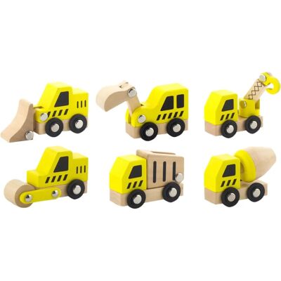 Viga Toys - Zestaw pojazdów budowlanych - 6 szt. Viga Toys - Zestaw pojazdów budowlanych - 6 szt.
