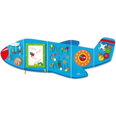 VIGA TOYS Drewniana Ściana Aktywności Niebieska - 180 x 60 x 5 cm - Ściana Aktywności VIGA TOYS Drewniana Ściana Aktywności Niebieska - 180 x 60 x 5 cm - Ściana Aktywności