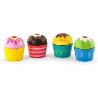Viga - Holz Cupcake Set mit Klettverschluss - 4 Stück - Spielzeug Viga - Holz Cupcake Set mit Klettverschluss - 4 Stück - Spielzeug