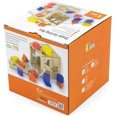 Viga Toys - Cubo con forme in legno - 14,5 cm Viga Toys - Cubo con forme in legno - 14,5 cm