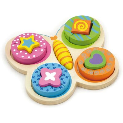Układanka motyl Viga Toys - Edukacyjna drewniana sorterka z buku dla dzieci Układanka motyl Viga Toys - Edukacyjna drewniana sorterka z buku dla dzieci