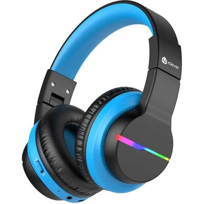 Fones de ouvido Bluetooth iClever - Sobre a orelha, Couro sintético, Sem fio Fones de ouvido Bluetooth iClever - Sobre a orelha, Couro sintético, Sem fio