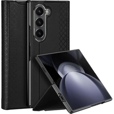 Dux Ducis Brill Nahkakotelo Samsung Galaxy Z Fold 6, jossa läppä ja korttipaikka - Musta Dux Ducis Brill Nahkakotelo Samsung Galaxy Z Fold 6, jossa läppä ja korttipaikka - Musta