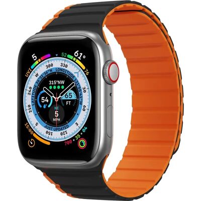 Dux Ducis Schwarzes Silikon Metall Apple Watch Armband - Series 1-8 (38-41mm) Dux Ducis Schwarzes Silikon Metall Apple Watch Armband - Series 1-8 (38-41mm)