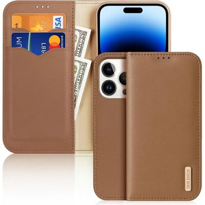 Dux Ducis Hivo Leder Hülle für iPhone 14 Pro Max - Braun Dux Ducis Hivo Leder Hülle für iPhone 14 Pro Max - Braun