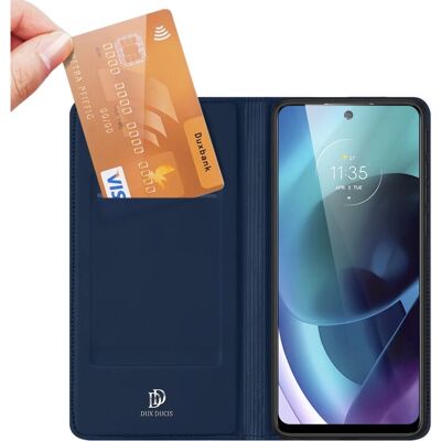 Dux Ducis Moto G71 5G tmavě modré folio pouzdro s přihrádkou na karty Dux Ducis Moto G71 5G tmavě modré folio pouzdro s přihrádkou na karty