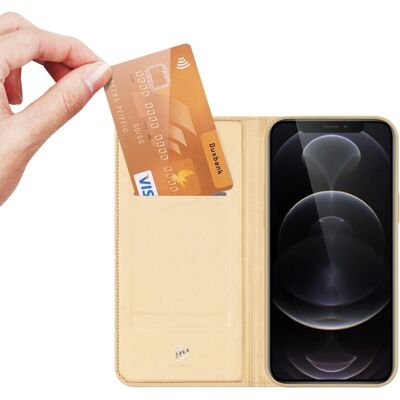Dux Ducis Zlato Kožené Peněženka Kniha pro iPhone 13 Pro Max Dux Ducis Zlato Kožené Peněženka Kniha pro iPhone 13 Pro Max