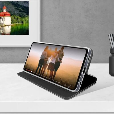 Funda folio Flip negra para Galaxy A72 de Dux Ducis con soporte de video Funda folio Flip negra para Galaxy A72 de Dux Ducis con soporte de video