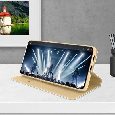 Funda de cuero ecológico Dux Ducis Galaxy S21 Plus Oro - Carcasa para Smartphone Funda de cuero ecológico Dux Ducis Galaxy S21 Plus Oro - Carcasa para Smartphone