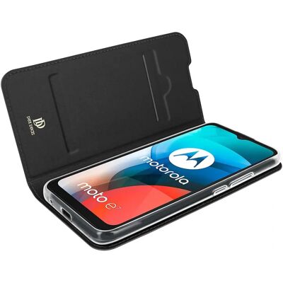 Funda en Eco Cuero Negra Dux Ducis - Soporte de Video, Ranura para Tarjetas para Motorola Moto E7 Funda en Eco Cuero Negra Dux Ducis - Soporte de Video, Ranura para Tarjetas para Motorola Moto E7