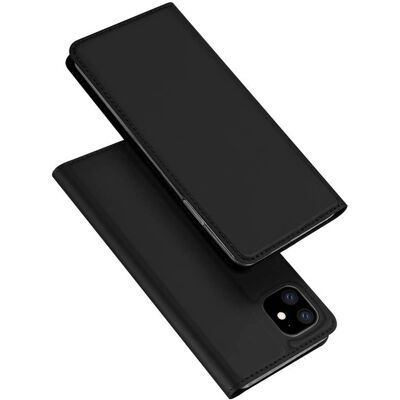 Custodia Libro in Pelle Nera Dux Ducis per iPhone 11 - Cover Custodia Libro in Pelle Nera Dux Ducis per iPhone 11 - Cover