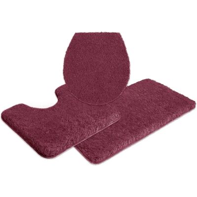 MY HOME Sanremo Badteppich-Set - 3-teilig, Polyester, Aubergine MY HOME Sanremo Badteppich-Set - 3-teilig, Polyester, Aubergine