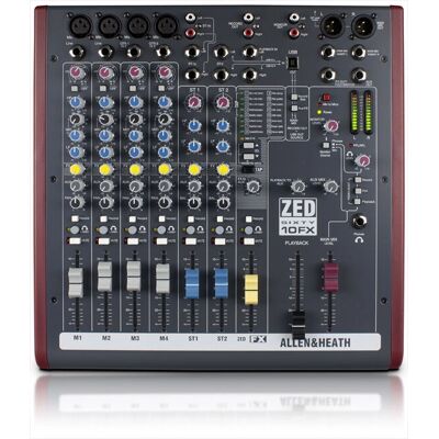 Allen & Heath ZED60-10FX audio mixer - 6 channels, effects, USB, compact Allen & Heath ZED60-10FX audio mixer - 6 channels, effects, USB, compact