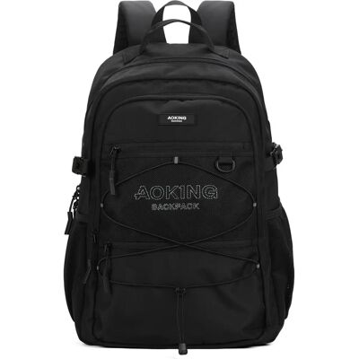 Aoking Schwarzer Unisex-Rucksack - 33x19x48 cm Aoking Schwarzer Unisex-Rucksack - 33x19x48 cm