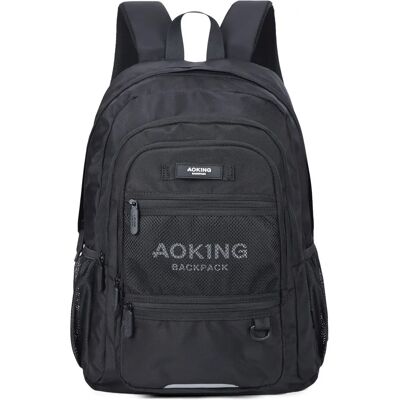 Aoking Zwarte Unisex Rugzak - 33x15,5x45,5 cm Aoking Zwarte Unisex Rugzak - 33x15,5x45,5 cm
