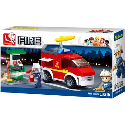 Sluban Feueralarm Spielzeug-Bausatz - Feuerwehrauto & Tankstelle Sluban Feueralarm Spielzeug-Bausatz - Feuerwehrauto & Tankstelle
